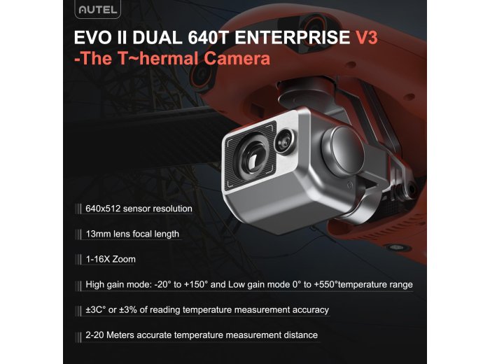 Autel Robotics EVO II Dual 640T Enterprise V3, 640 * 512 T~hermal Imaging