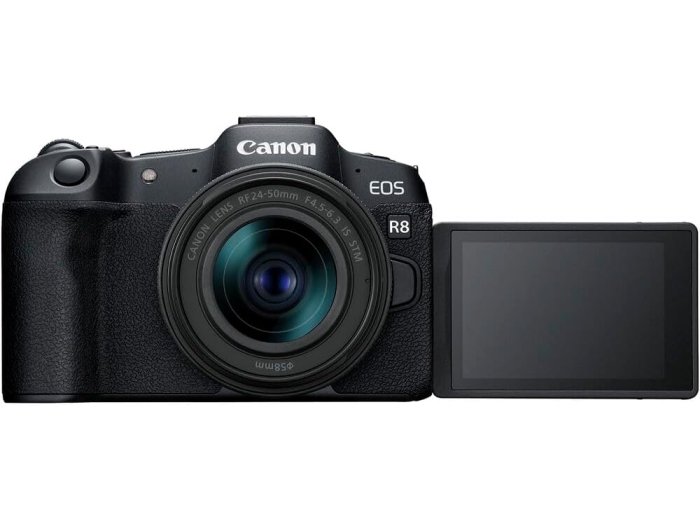 Canon EOS R8 Mirrorless Camera – 24.2MP Full-Frame RF Camera with 4K 60p Video, Dual Pixel AF II & Lightweight Design (with 24–50mm Kit) (5803C012) + 64GB Memory Card + Canon Shoulder Bag