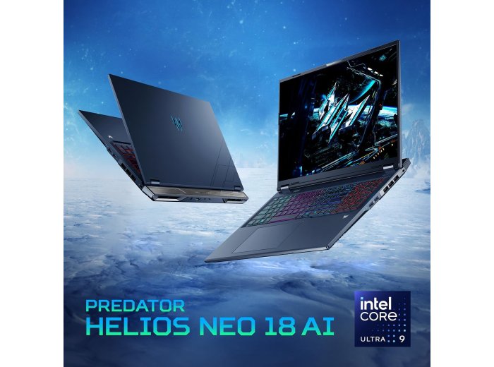 Acer Predator Helios Neo 18 AI Gaming Laptop | Intel Core Ultra 9 Processor 275HX | NVIDIA GeForce RTX 5070 Ti | 18" WQXGA 240Hz G-SYNC | 32GB DDR5 | 2TB Gen 4 SSD | Killer Wi-Fi 6E | PHN18-72-9474